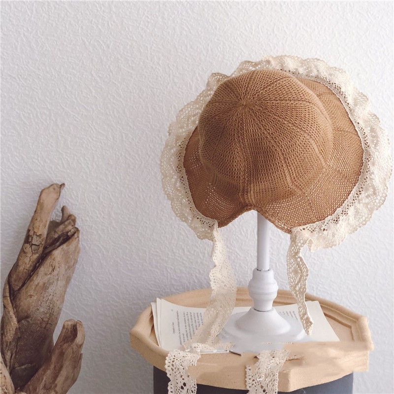 

Summer Baby Straw Hat Cute Breathable Lace Cord Beach Sun Hat Girls Boys Wide Brim Windproof Solid Color Cap, White