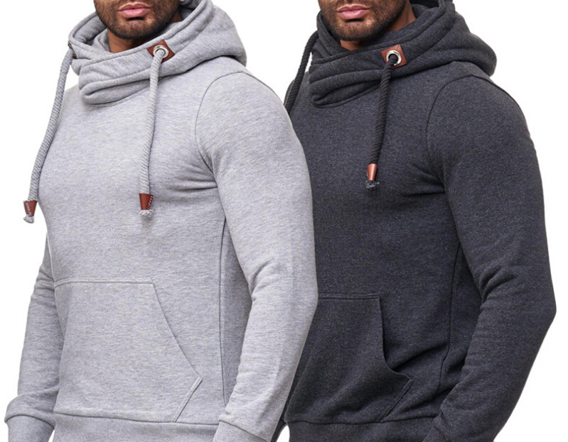 

2019 New Men Long Sleeve Casual Pullover Hooded Designer Sweatshirt Mens White Fashion Tracksuit Sweat Coat Sportswear, Gray