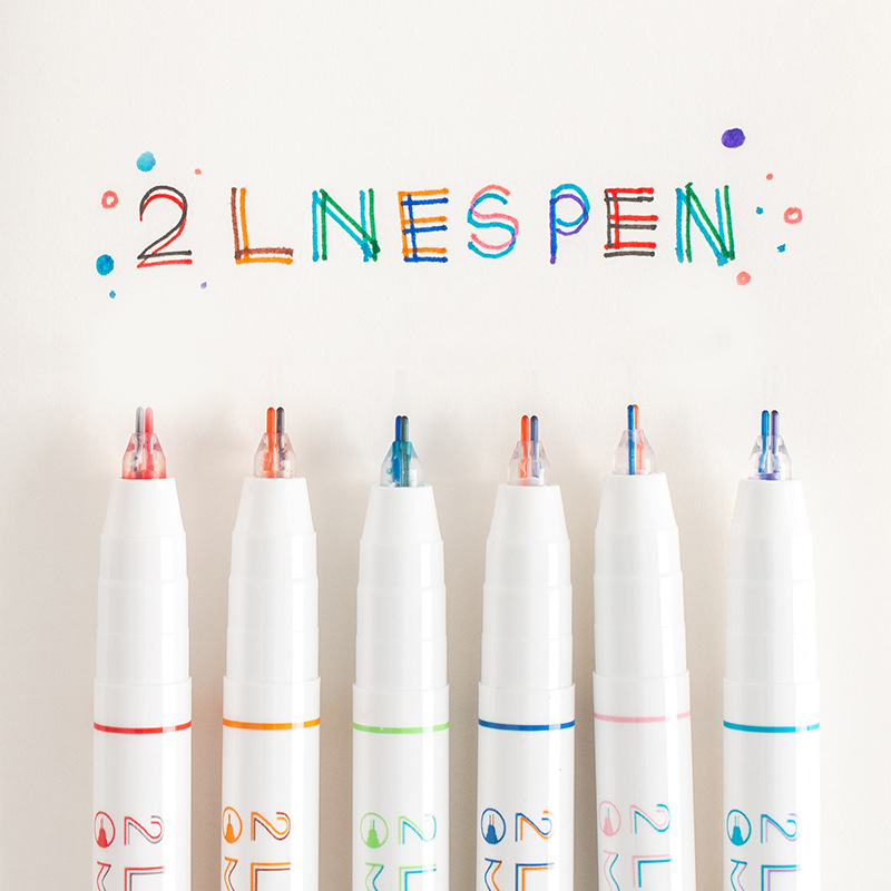 

Creative Double Lines Art Markers Pen Marker Fineliner Calligraphy Lettering Pen Drawing Pens Cute