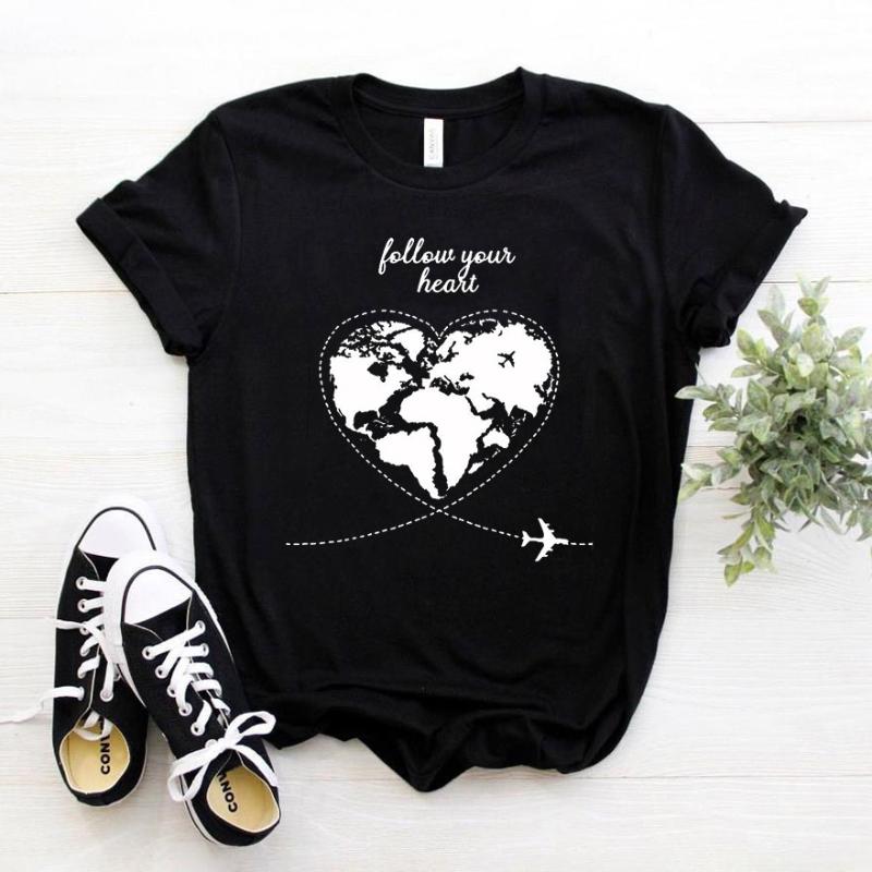 

Summer Harajuku Funny Female Tshirt Heart Print Short Sleeve Tops & Tees Fashion Casual T Shirt Women Clothing T-shirts