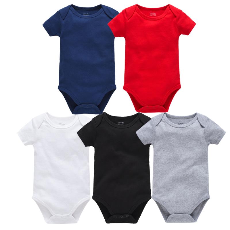 

2020 Rompers Solid Cotton New Born Baby Girl Clothes Short Sleeve ropa de body 3 6 9 12 18 24M Kids Baby Boy Rompers, 2hy2210