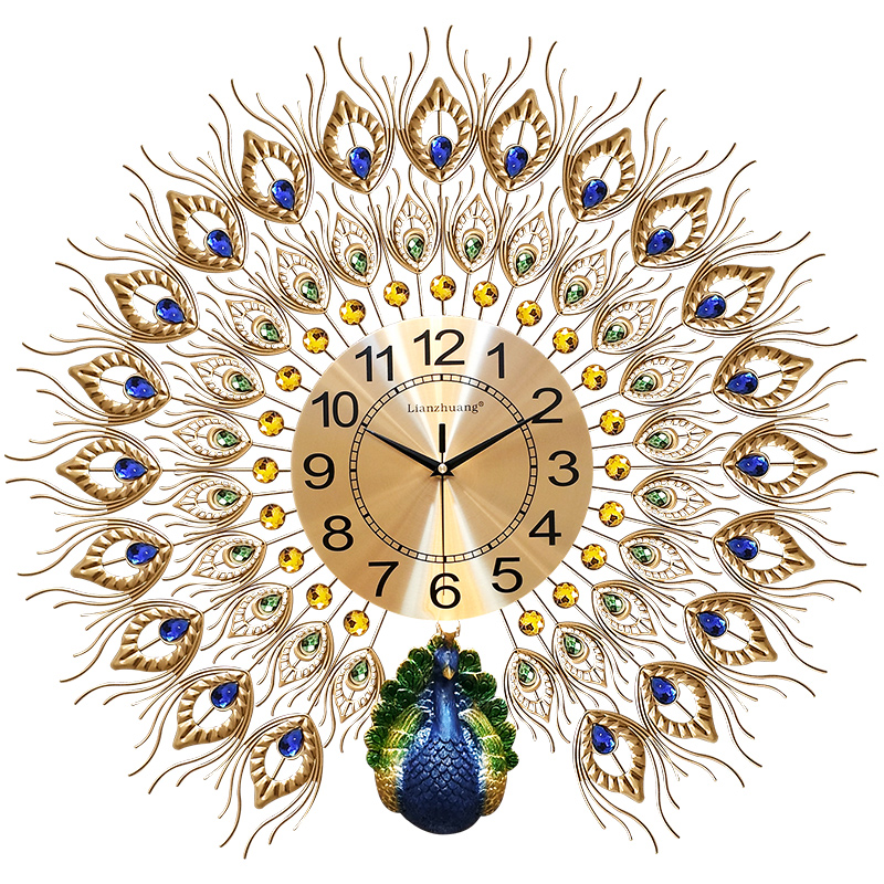 

Peacocks, Watches, Living Room, Family Fashion, European Large Watches, Wall Decoration Clocks, Creative Silent Quartz Clock