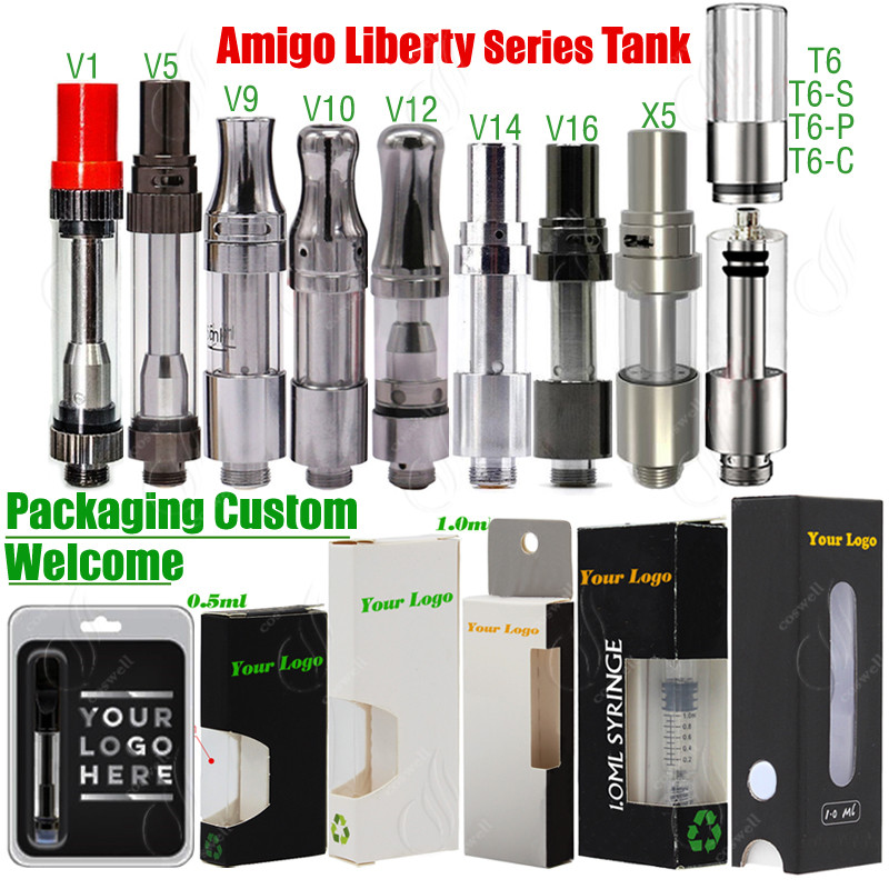 

Original Itsuwa Amigo Liberty T6 X5 V1 V5 V7 V9 V10 V12 V14 V16 Ceramic Coils Carts Tank Vape Cartridges 510 Atomizers Packaging Customized