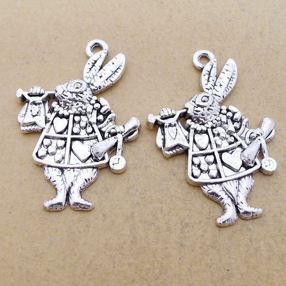 

A6148 Ancient Silver 50/ Package Alloy Ancient Silver Rabbit Diy Ornaments Parts 5.3 g