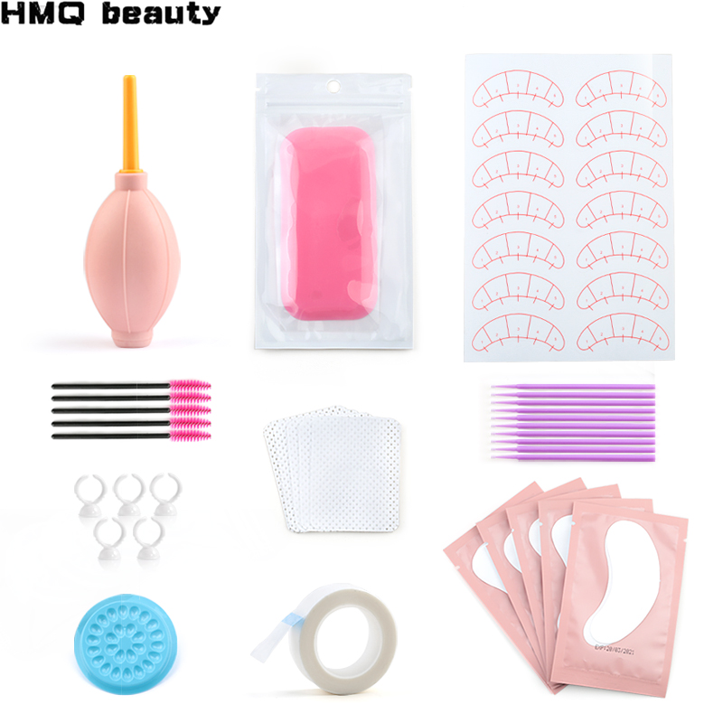

Professional Training False Eyelash Extension Set Eye Pads Glue Ring Brush Tape Glue Holder Kit For Eyelash Grafting Makeup Tool