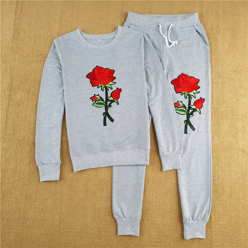 

2020 Women People Are Poison Sleeve Embroidery Rose Hoodie Sweatshirt Tops Floral Fall Spring Cotton Blend Sexy, 2#