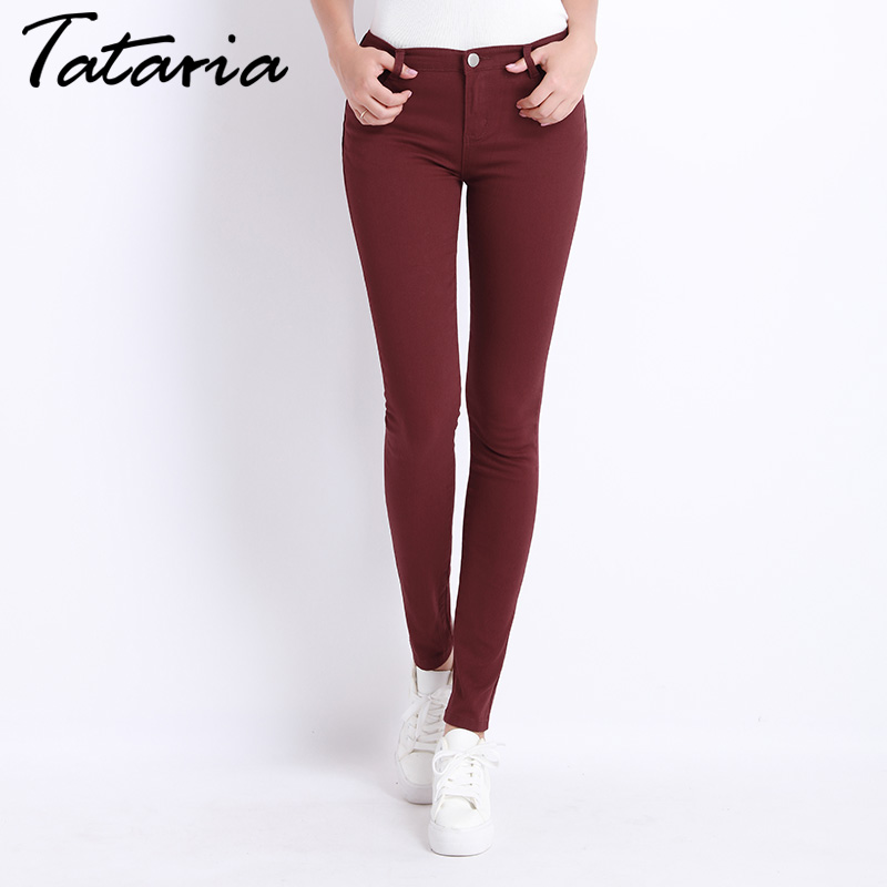 

Jeans Female Denim Pants Candy Color Womens Jeans Donna Stretch Bottoms Feminino Skinny Pants For Women Trousers 2017 Tataria, White