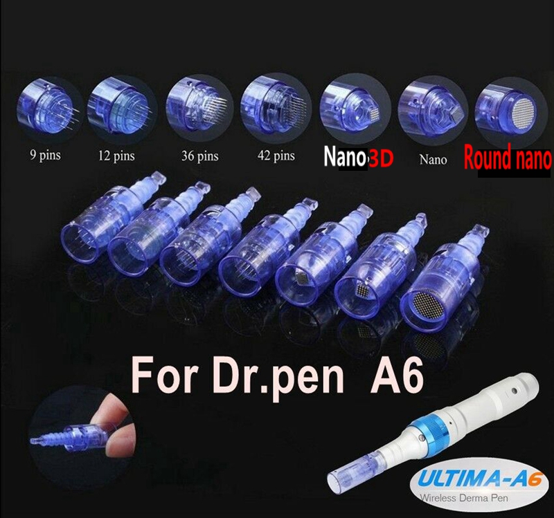 

50pcs Needle Cartridge For 9/12/36/42 nano pin derma pen tips Rechargeable wireless Dermapen Dr Pen A6 needle cartridge