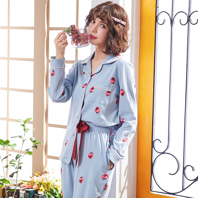 

Fashion Women Pajamas Set Household Clothing Set Autumn Pyjamas Ladies Pijama Cute Sleepwear Girl Cotton Long Sleeved