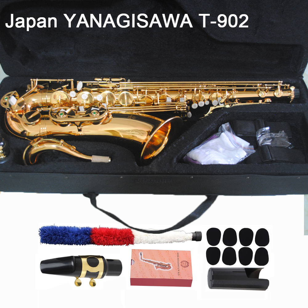 

Real shot professional Yanagisawa T-902 T-WO2 tenor saxophone paint golden brass instrument high quality Bb tenor sax with accessories