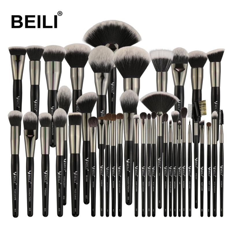 

black professional makeup brush set Big brushes Powder foundation blending goat hair makeup brushes kits