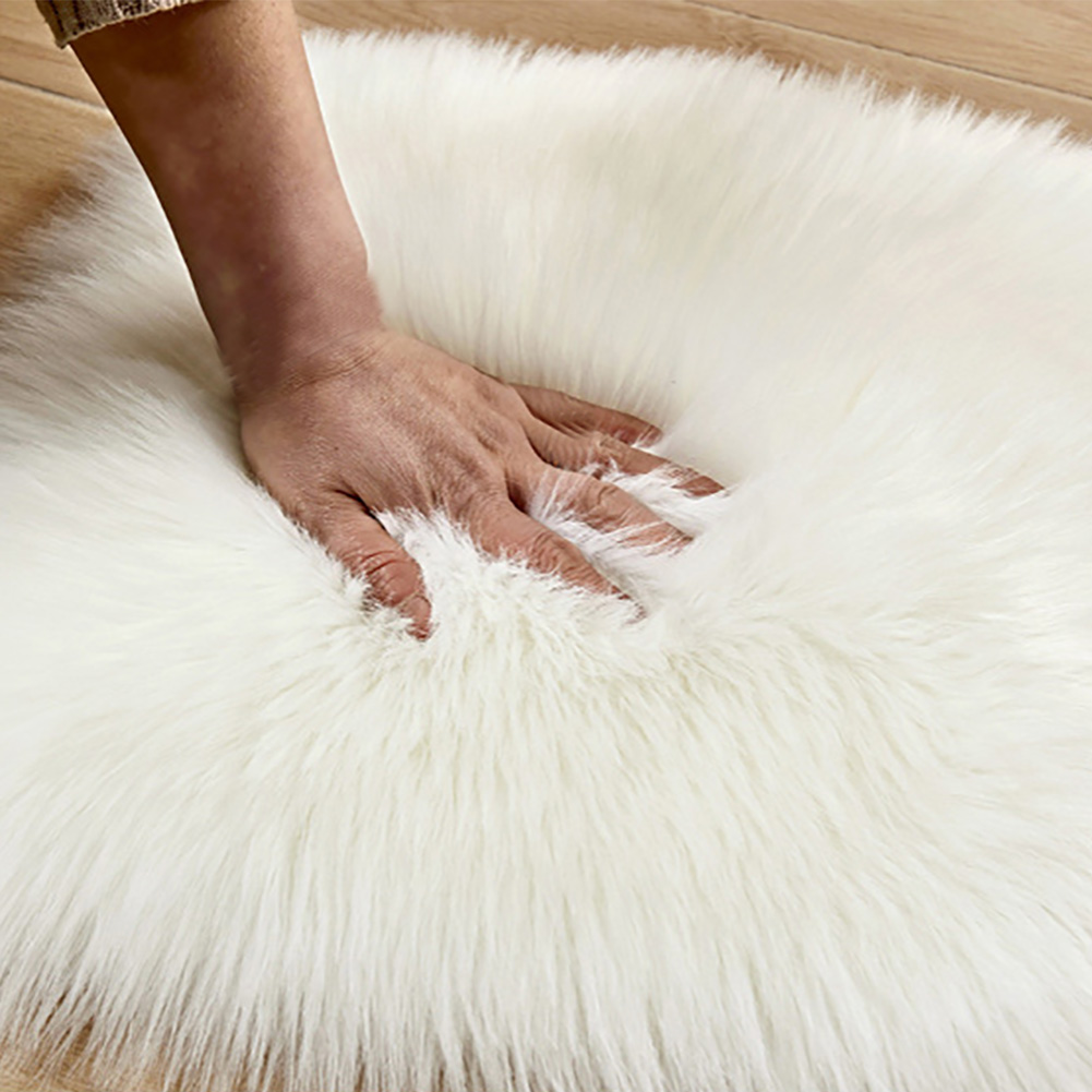 

Cute Door Soft Solid Decoration Artificial Wool Floor Mat Home Non Slip Heart Shape Bedroom Shaggy Fluffy Carpet Baby Room, Dark pink