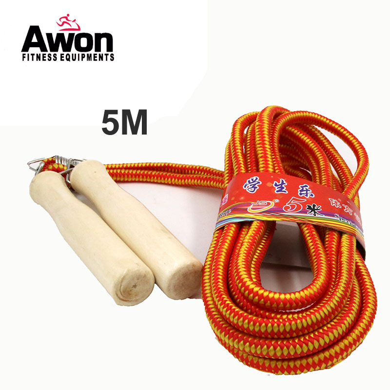 

Group Skip Rope 5M Jumping Rope Outdoor Sports Long Skip Men Women Crossfit Fitness Equipment Wooden Handle Weavon FN