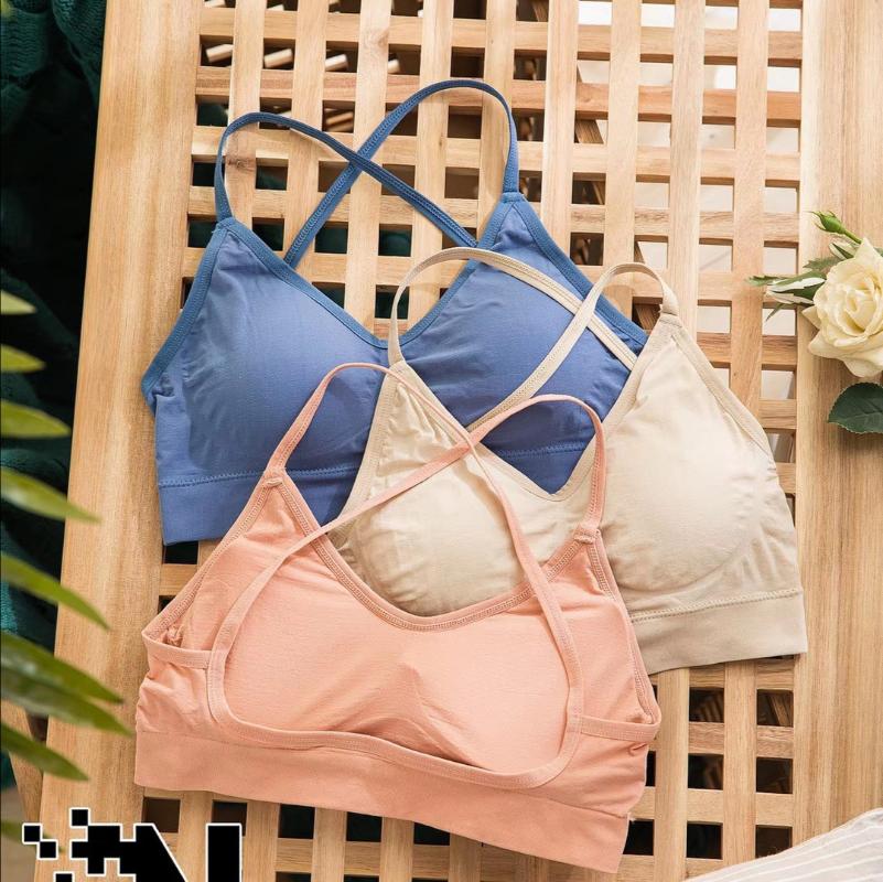 

Women Tank Crop Top Seamless Underwear Sport Female Crop Tops Sexy Lingerie Backless Padded Camisole Femme, Beige