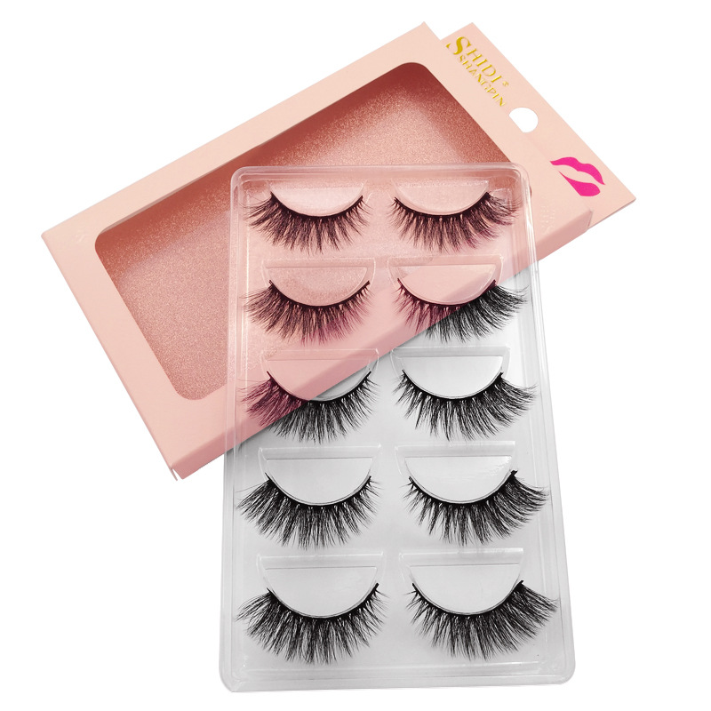 

Tamax G900 5 pair 3D Mink Eyelashes Natural Long False Mink Lashes 1cm-1.5cm Hand Make Makeup Full Strip LashesTamax G900-904 3d mink