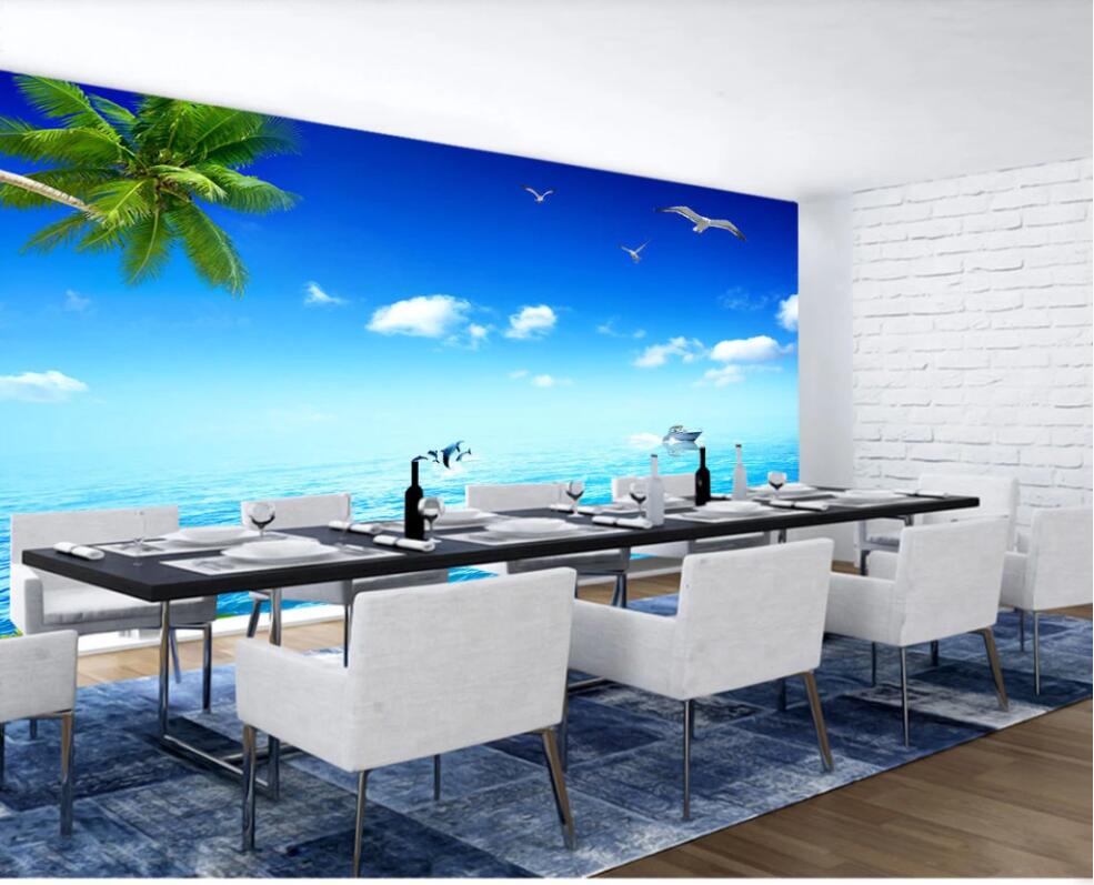 

3d wallpaper custom photo on the wall Fresh seaside scenery tv background living room home decor 3d wall murals wallpaper for walls 3 d, Non-woven wallpaper