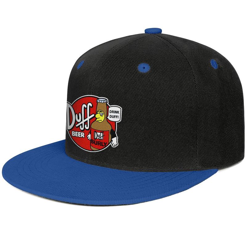 

Duff Beer Funny Logo Unisex Flat Brim Baseball Cap Fitted Team Trucker Hats logo Painting, Blue;gray