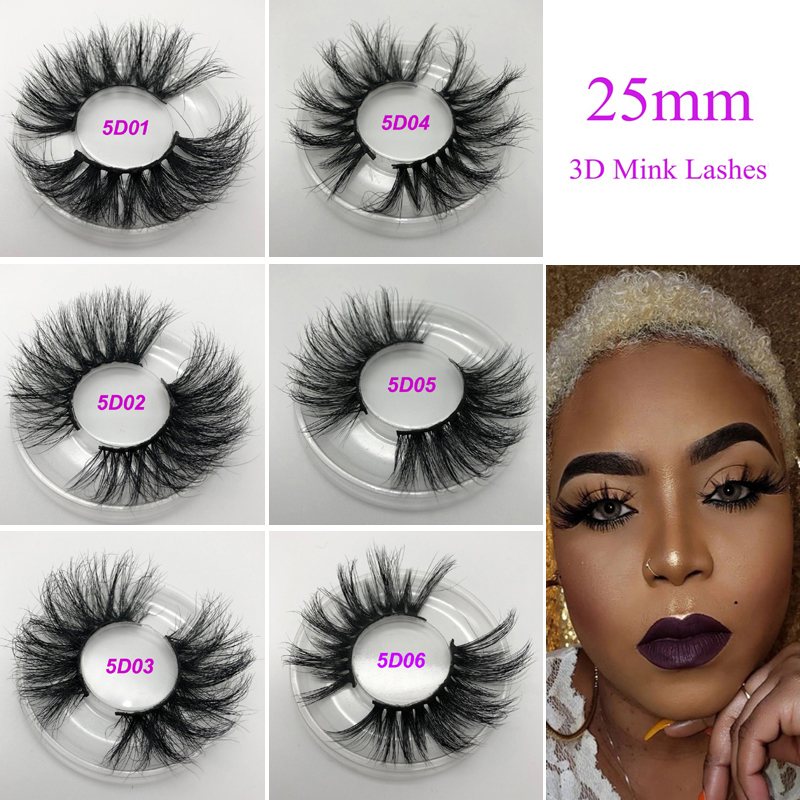 

25mm lashes 3D long mink hair eyelashes 3D mink hair eyelashes fluffy mink lashes 25mm long lashes