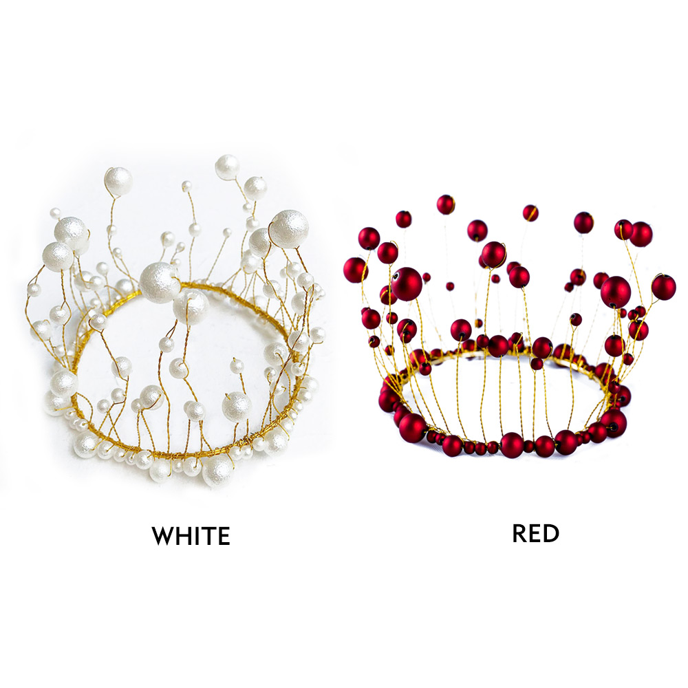 

Handmade Pearl Cake Topper Cupcake Flags Princess Crown Birthday Wedding Party Decorations DIY Kitchen Romantic Kids