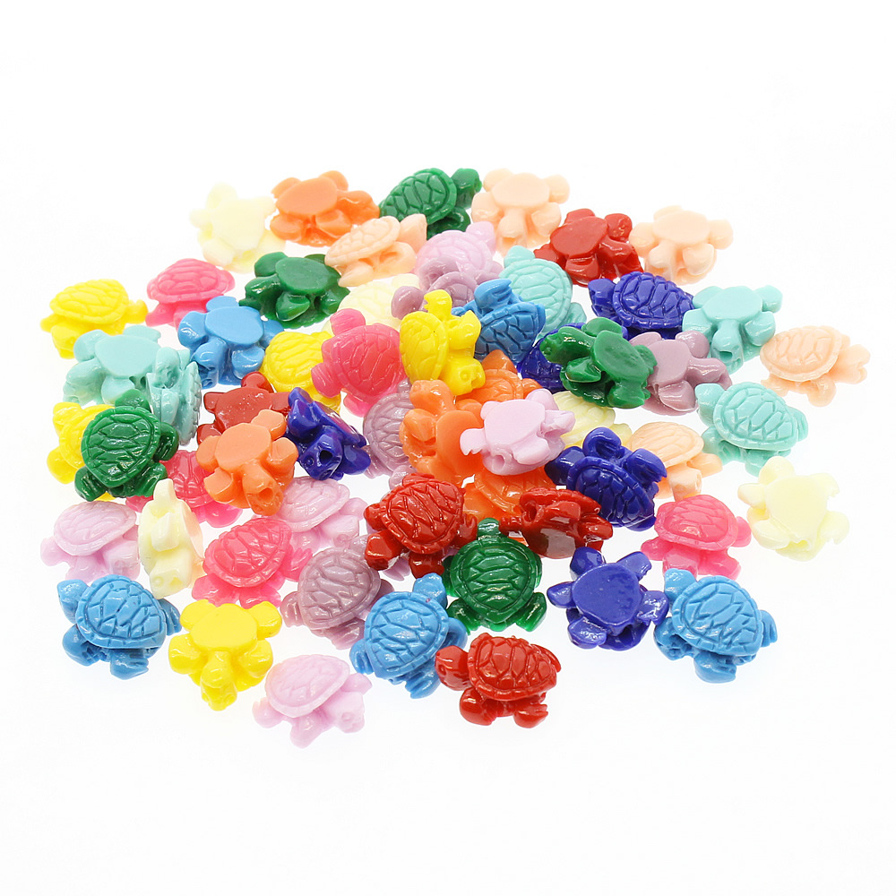 

100pcs Mix Color Carving Little Sea Turtle Coral Beads 12mm Loose Small Tortoise Coral Beads DIY Jewelry Making Accessories