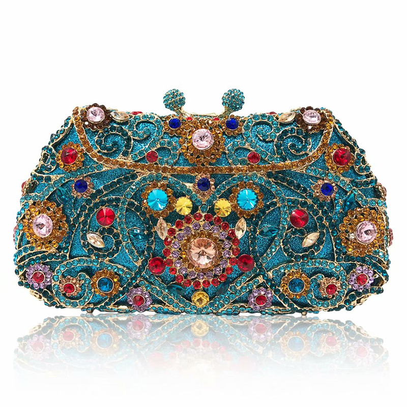 

New Arrival Party Wedding Ladies Crossbody Shoulder Bags Hollow Out Style Women Evening Bags Sequined Wedding Partys Clutches, As pictures 1