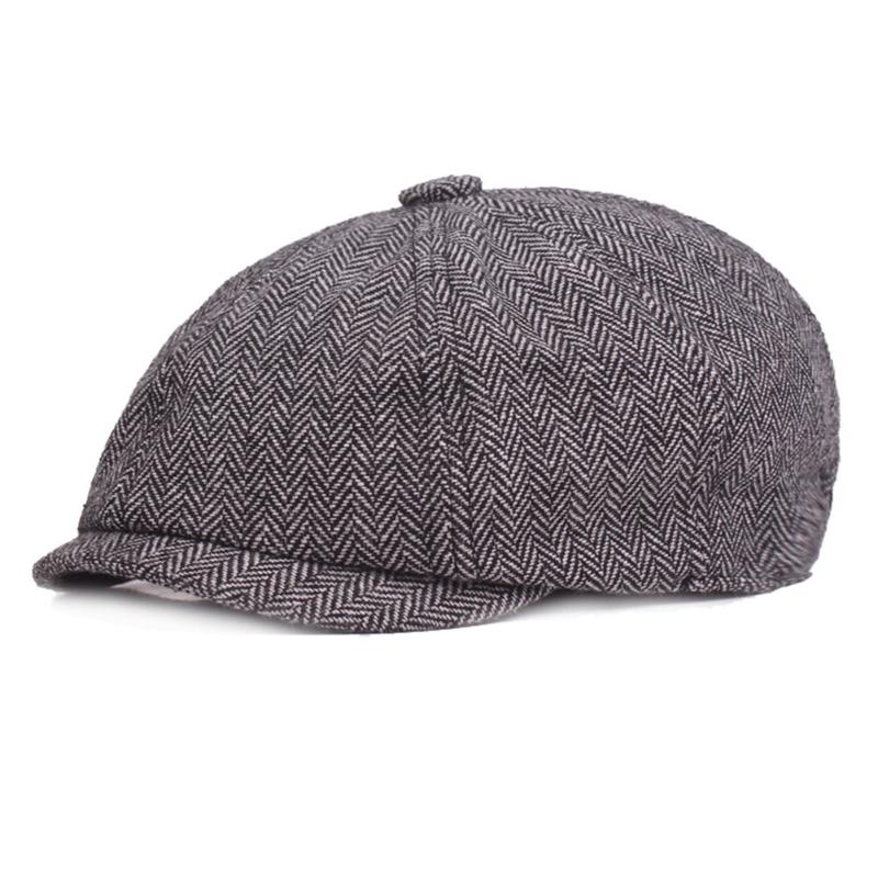 

Sboy Hats Adjustable Men Cap Beret Ergonomic Design Lightweight Cotton Blend Portable Painter Outdoor Twill Weaving Octagonal, Dark grey