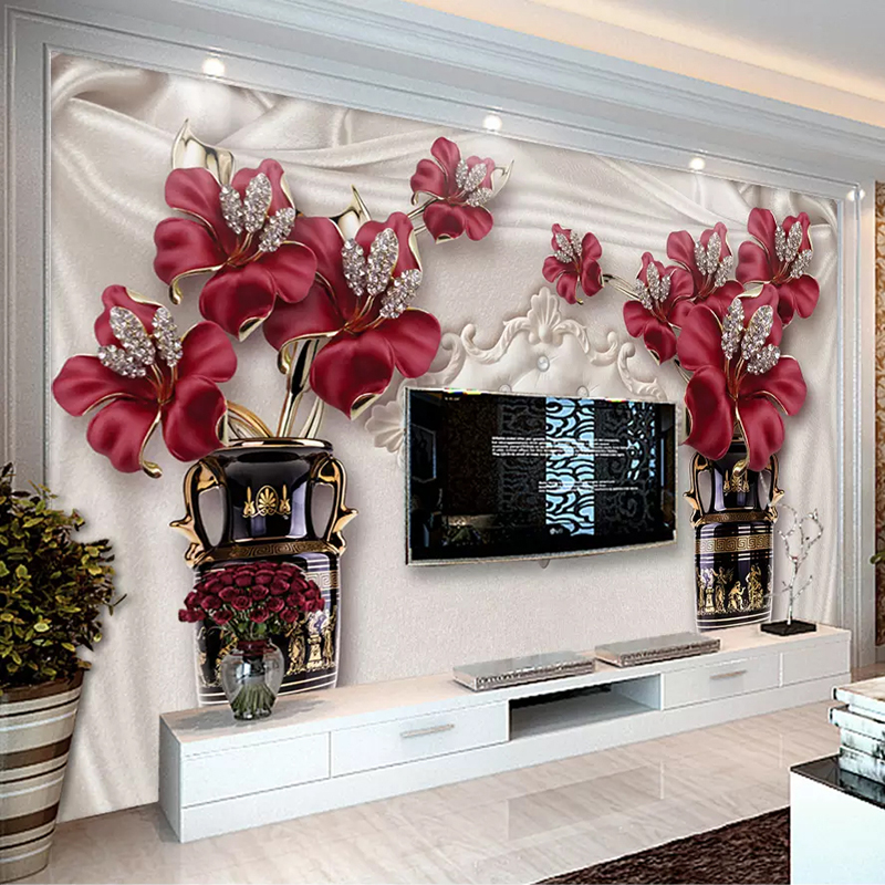 

Custom Photo Wallpaper 3D European Style Jewelry Flower Living Room Bedroom TV Background Wall Murals Wallpaper For Walls, Customize