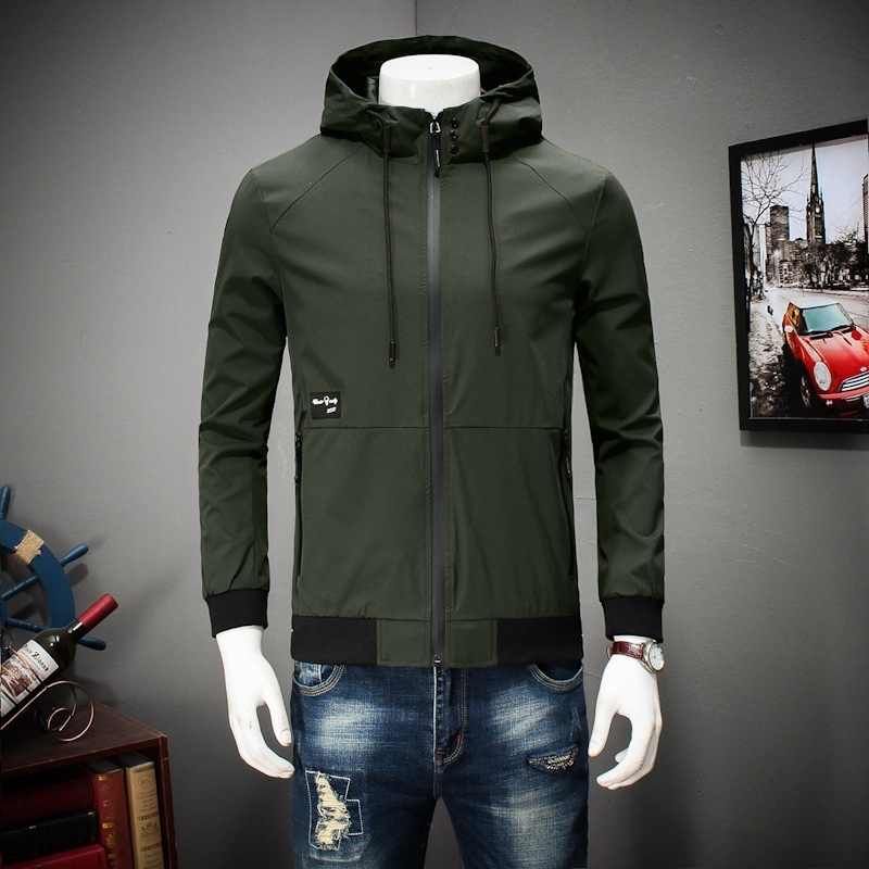 

Oversize spring jackets hooded plus fertilizer to increase men's casual loose big size jacket, Black