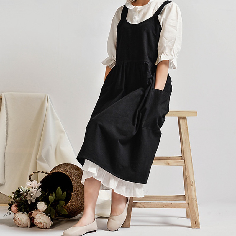 

Nordic Art Aprons Pleated skirt Coffee Shops Flower Shops Work Cleaning Aprons Kitchen For Women Kitchen accessories