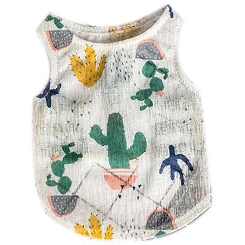 

Breathable Print Puppy Vests T-Shirts Summer Pet Dogs Sleeveless Polyester Cat Clothes Soft Shirts Pet Chihuahua Teddy Clothin, As shown