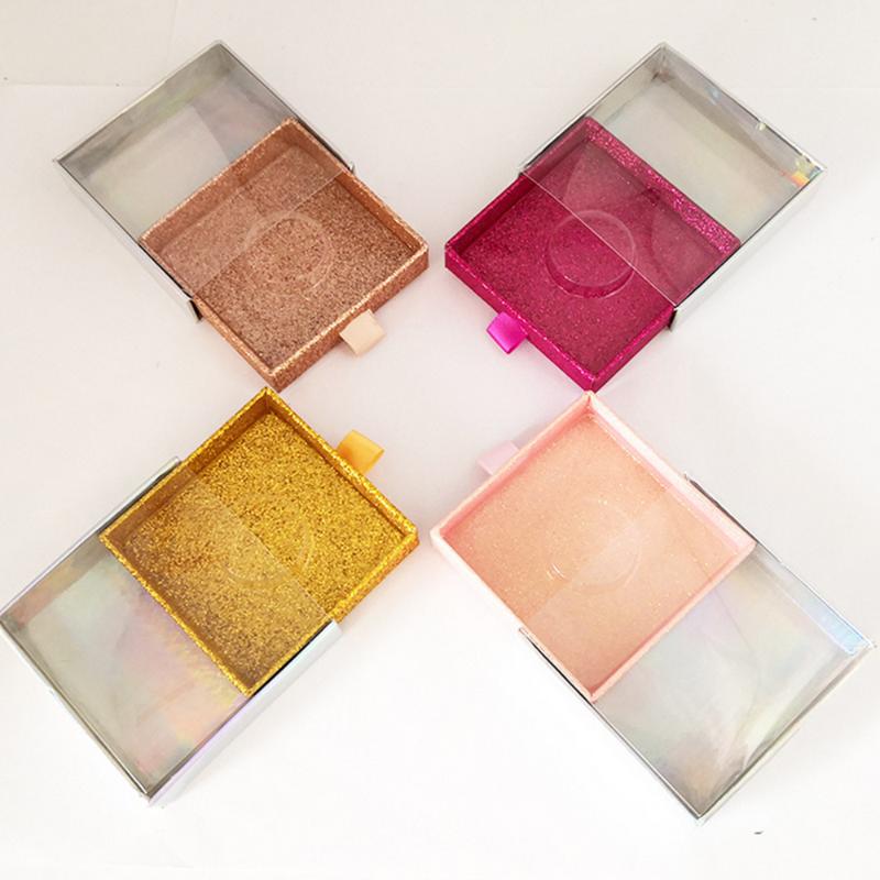 

4pcs Wholesale Square False Eyelash Packaging Box Fake 3d Mink eyelashes Boxes Case Empty Slip Box