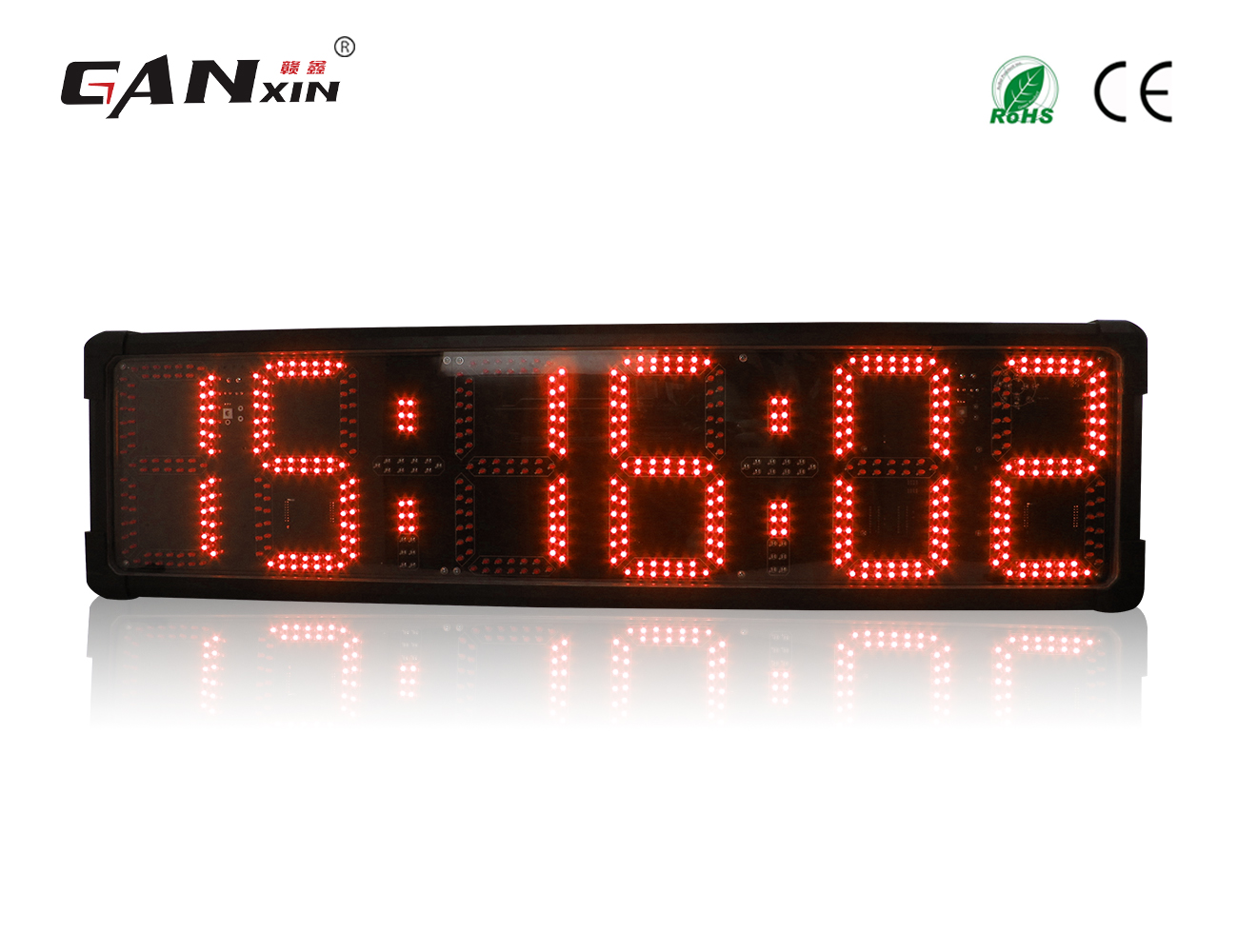 [GANXIN]8inch 6 Digits double side display led timer Outdoor Use Waterproof Marathon Sport led Countdown Timer Large Race Clock-image-463335716