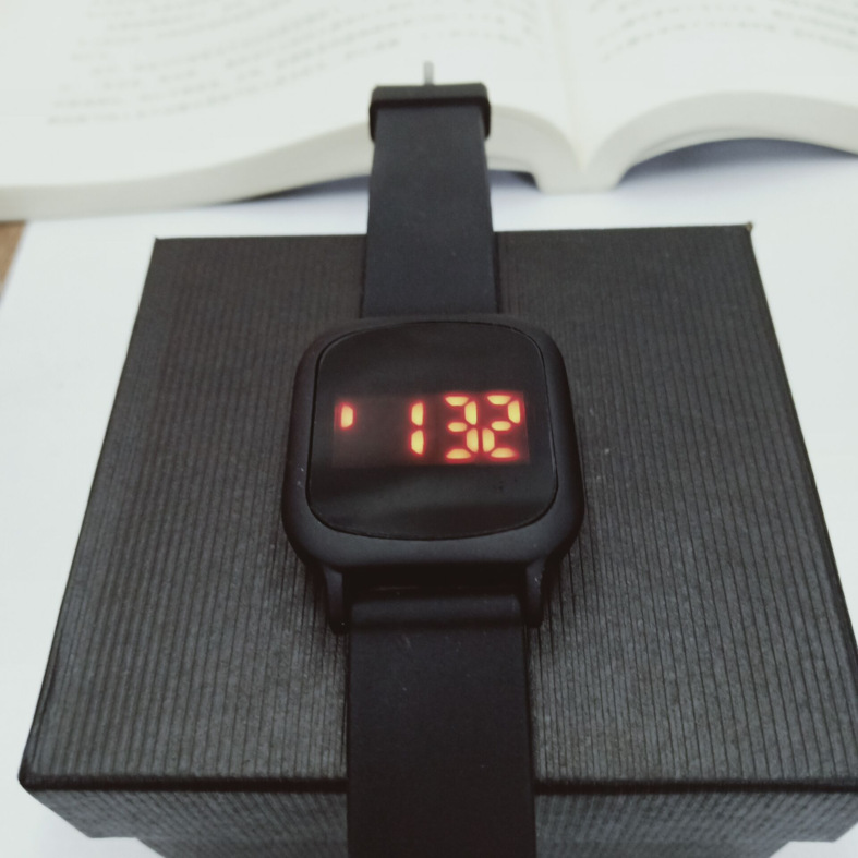 

Sport led Digital Display touch screen Square watches silicone LED Touch watch, White