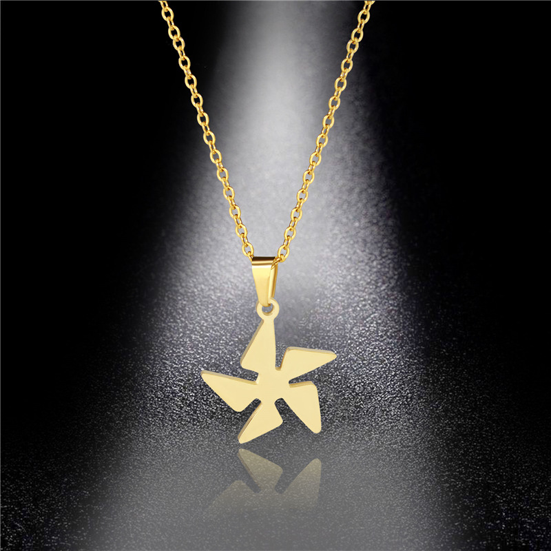 

Pendant Necklaces Stainless Steel Small Windmill Necklace Titanium Ins Tide Simple Clavicle Chain Jewelry