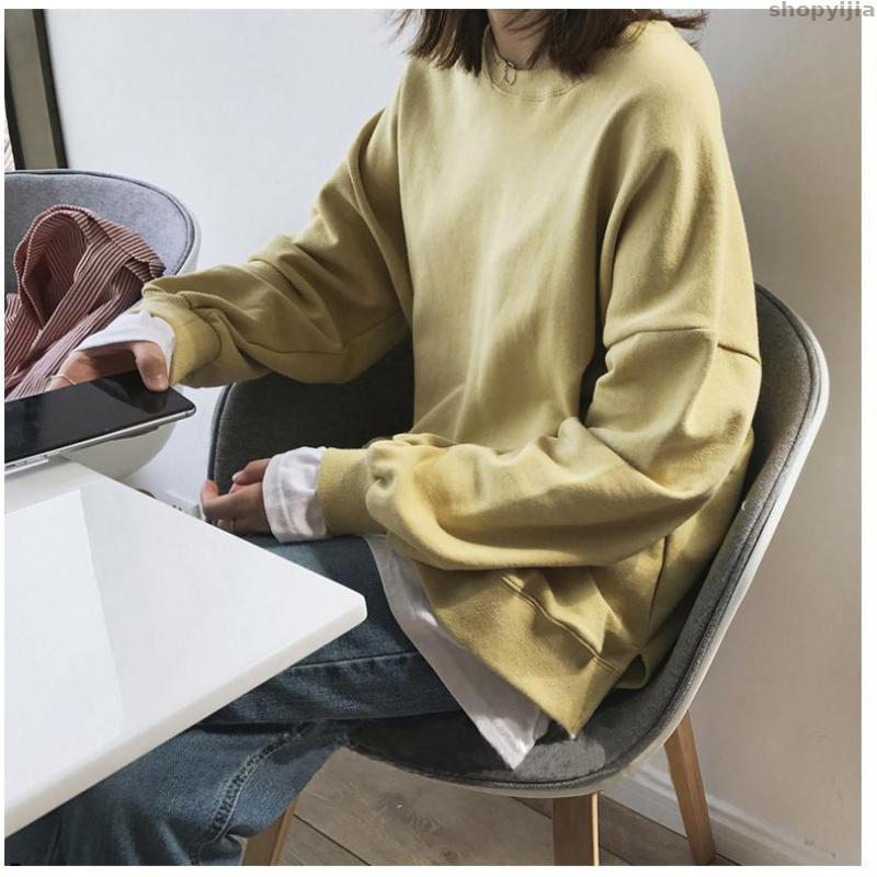 

New Ladies Korean Long Sleeve Loose Tops Two Pieces Of Fleece Thickening Hoodies Pullovers Autumn And Winter Fake, Bb080713.1