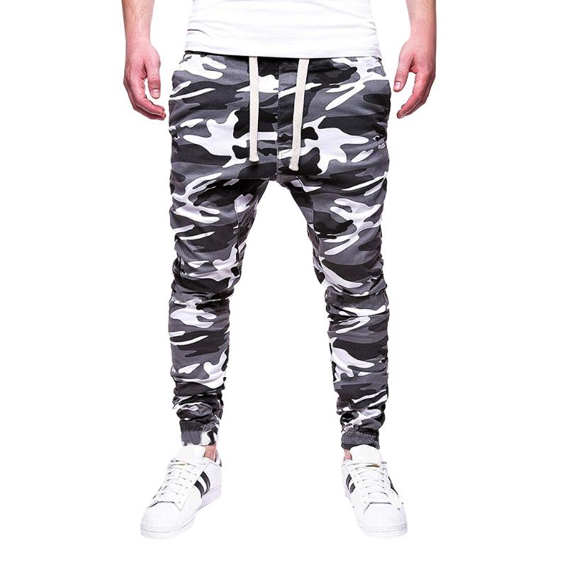 

Fashion Jogging Pants Men Sport Camouflage Solid Casual Streetwear Men Pants New Fashion Jogger Drawstring 2020, Black