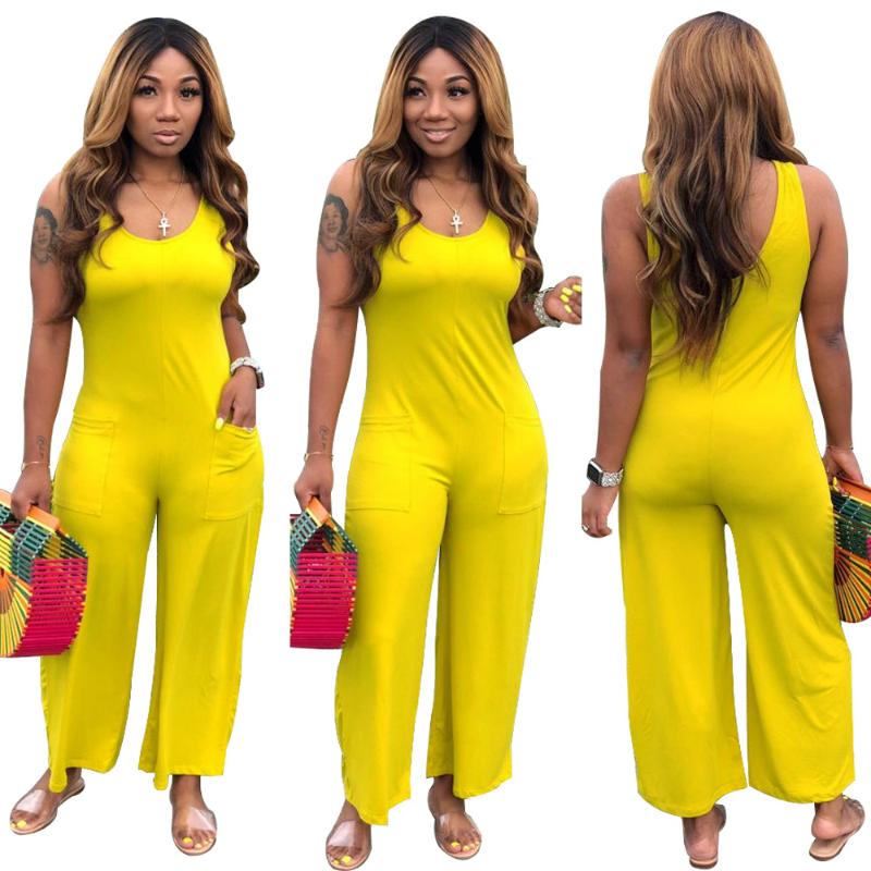 

Sexy Jumpsuit Solid Romper Womens Jumpsuit Round Neck Playsuit Fashion One Piece Playsuit Casual Bodysuit Women Plus Size 3XL, Black