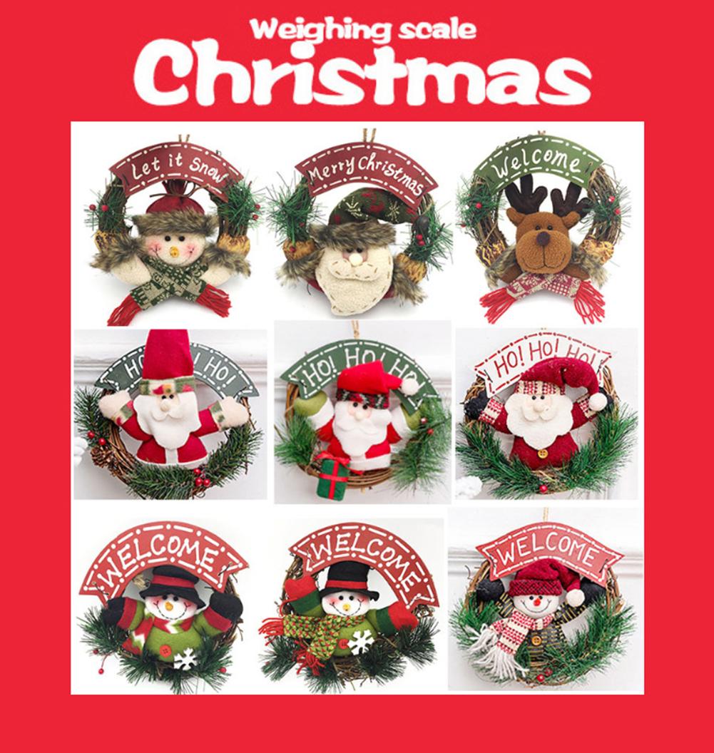 

Cute Santa Snowman Garland Rattan Hoop Christmas Home Door Wall Hanging Decor Ornament Home Decoration hot