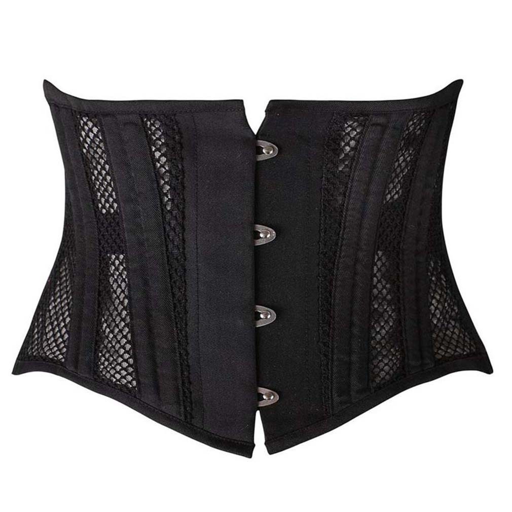 

Wholesale Women's 26 Steel Boned Breathable Mesh Short Torso Underbust Corset Waist Trainer Body Shaper J190701, Black