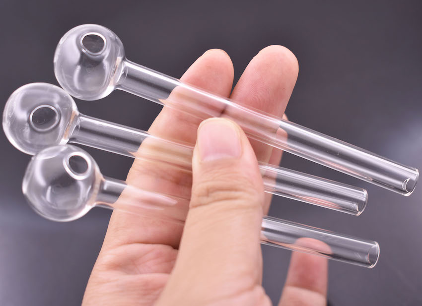 

Hot on sale 4inch Clear Pyrex Glass Oil burner pipe transparent Glass Tube Oil Burning Pipe glass pipes water pipes for rig bong