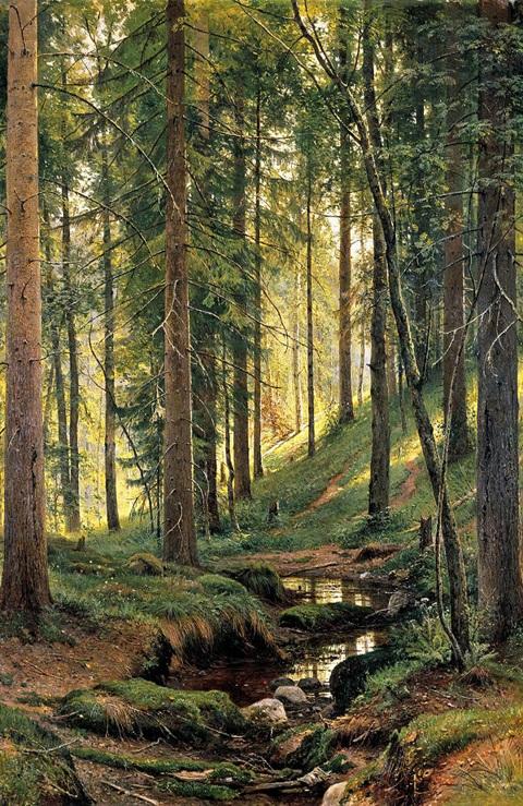 

Ivan Ivanovich Shishkin - a Stream in the woods Hand Painted & HD Print Home Wall Decor Art Oil painting on canvas Multi Size /Frame