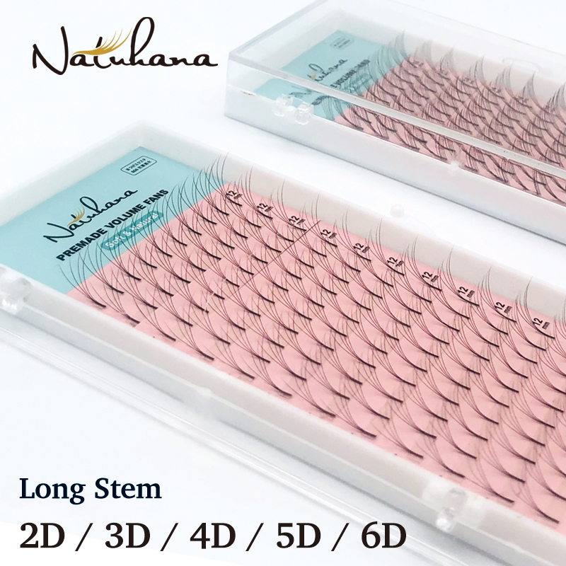 

NATUHANA 2D 3D 4D 5D 6D False Lashes Premade Russian Volume Fans Individual Faux Mink Pre made Volume Fans Eyelash Extensions