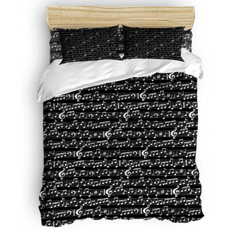 

Music Tune Clef Musical Notes Duvet Cover Set 2/3/4pcs Bedding Set Bed Sheet Pillowcases Cover, As pic
