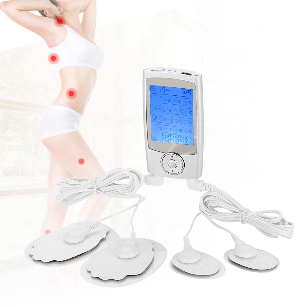Body Electrical Muscle Stimulator Digital Therapy Massager Pulse Acupuncture Machine 16 Mode For Care Pain Relief Massage-image-537365472