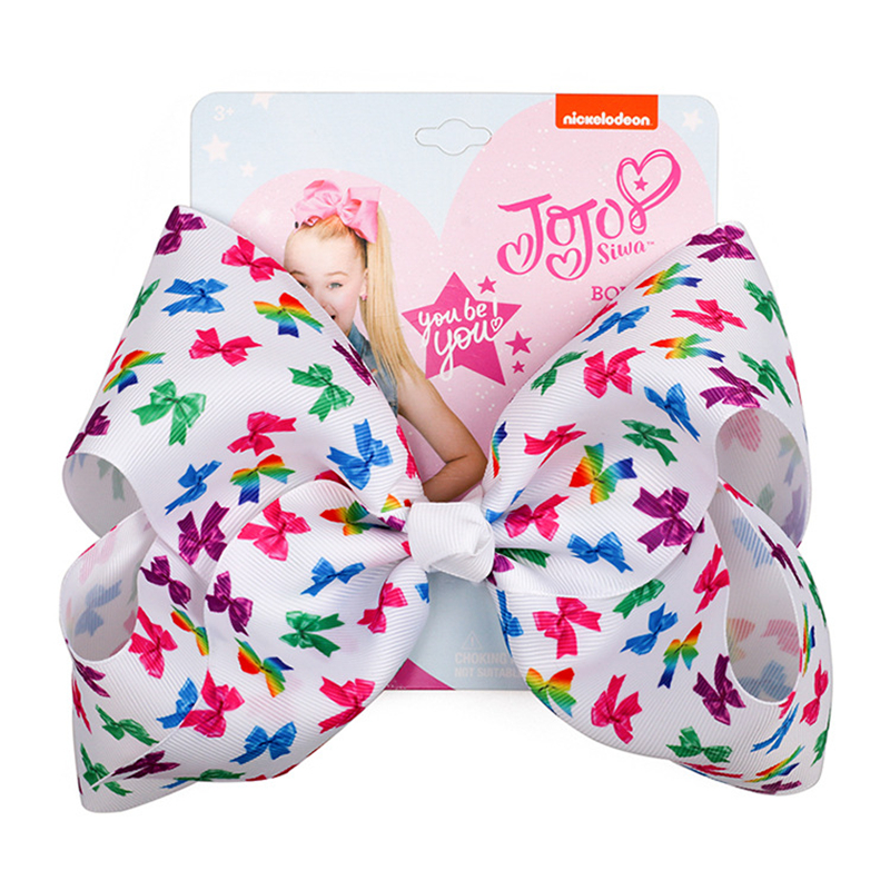 

JOJO Rainbow Hair Bows 8 Inches Plaid JOJO SIWA Hair Clips Accessories For Kids Children Fashion Colorful Large Baby Girls Ribbon Headwear