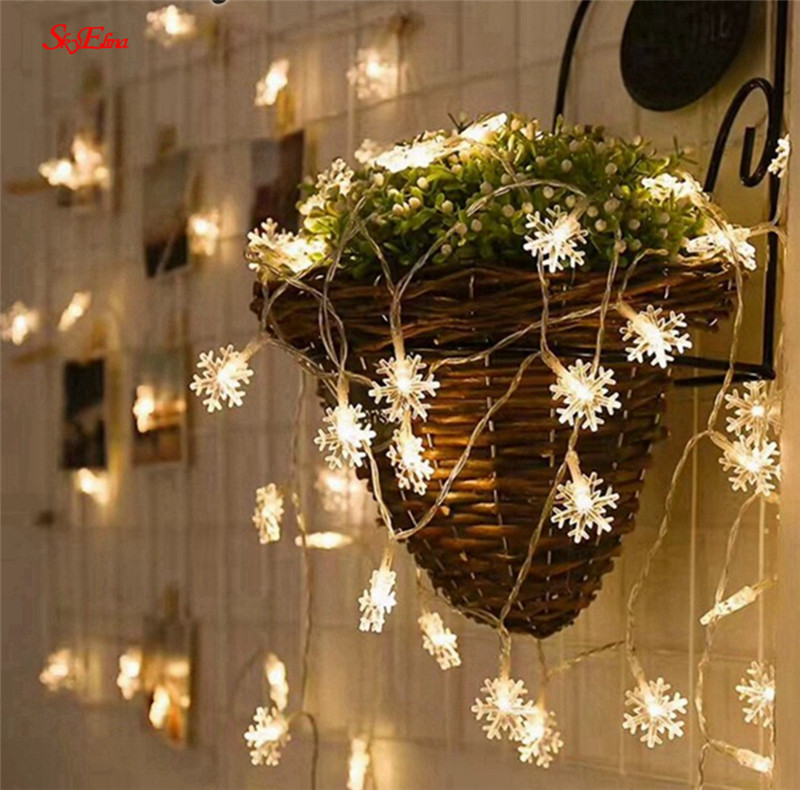 

6M Snow Flakes Led String Fairy Light Xmas Party Home Wedding Garden Garland Decoration for Christmas Tree 6Z MM251