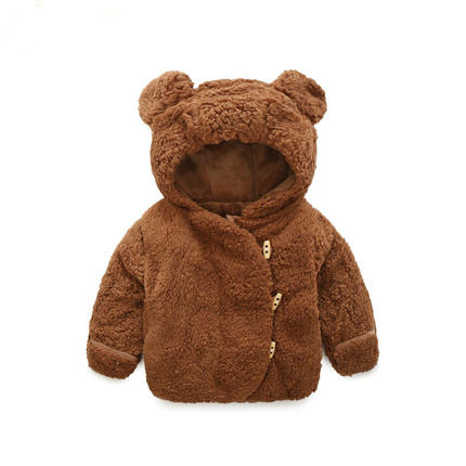 

Winter Boys Hooded Jacket Bear Thicken Cute Baby Girls Coats Polar Fleece Baby Clothing girls Snow Coats Spring