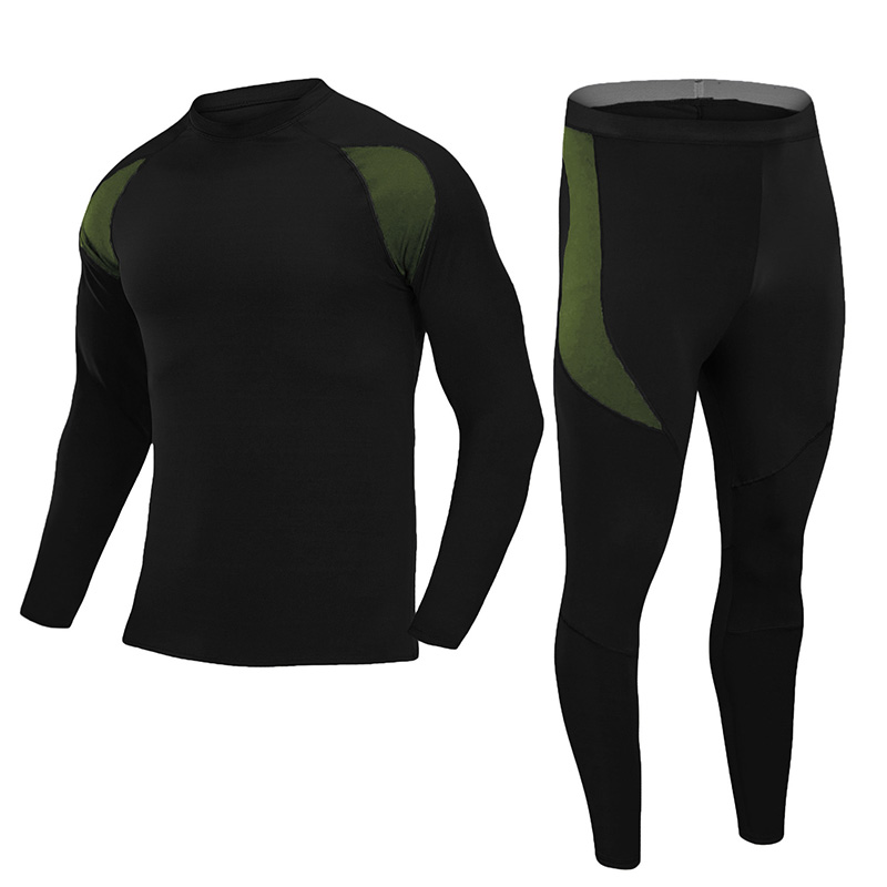 

Men Spring Thermal Long Johns Tight Tactical Underwear New Outdoor Uniform Linner Combat Hunting Long Johns Underwear, Black