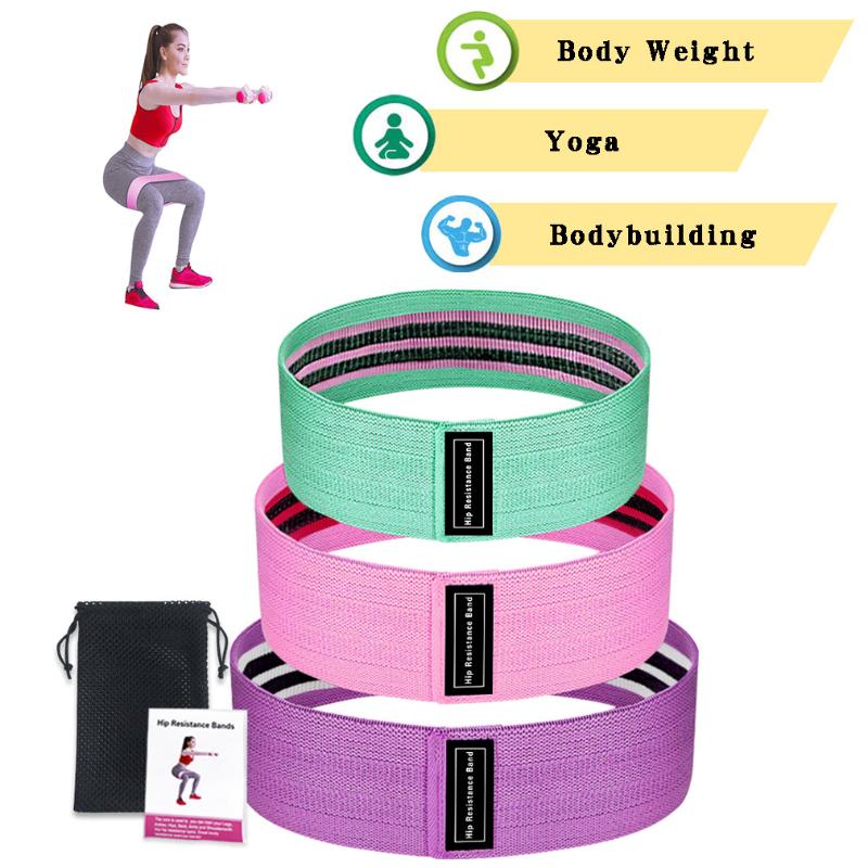 

3 Piece Fitness Hip Trainer Yoga Resistance Bands Expander Training Pull Rope For Sports Pilates Hip Belt Loop Squat belt