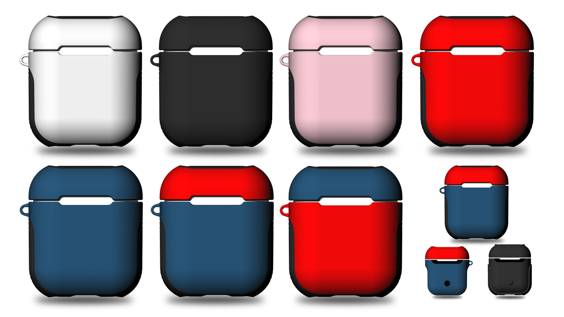 

For AirPods Case Portable TPU Silicone Hard PC Hybrid Shock Resistant Protective Cases Skin For Apple AirPods Charging Case